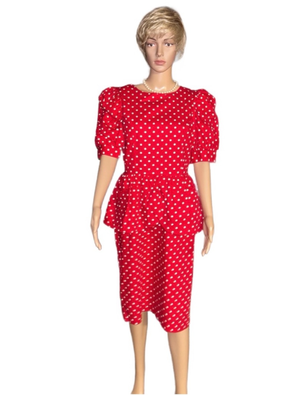 David Mitchell ~ Size 9/10 ~ Vintage ~ USA ~ Red/White ~ Polka Dots ~ Dress